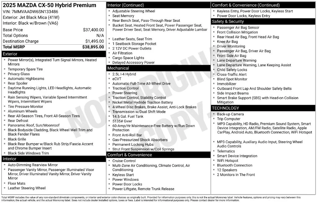 2025 Mazda Mazda CX-50 Hybrid Premium